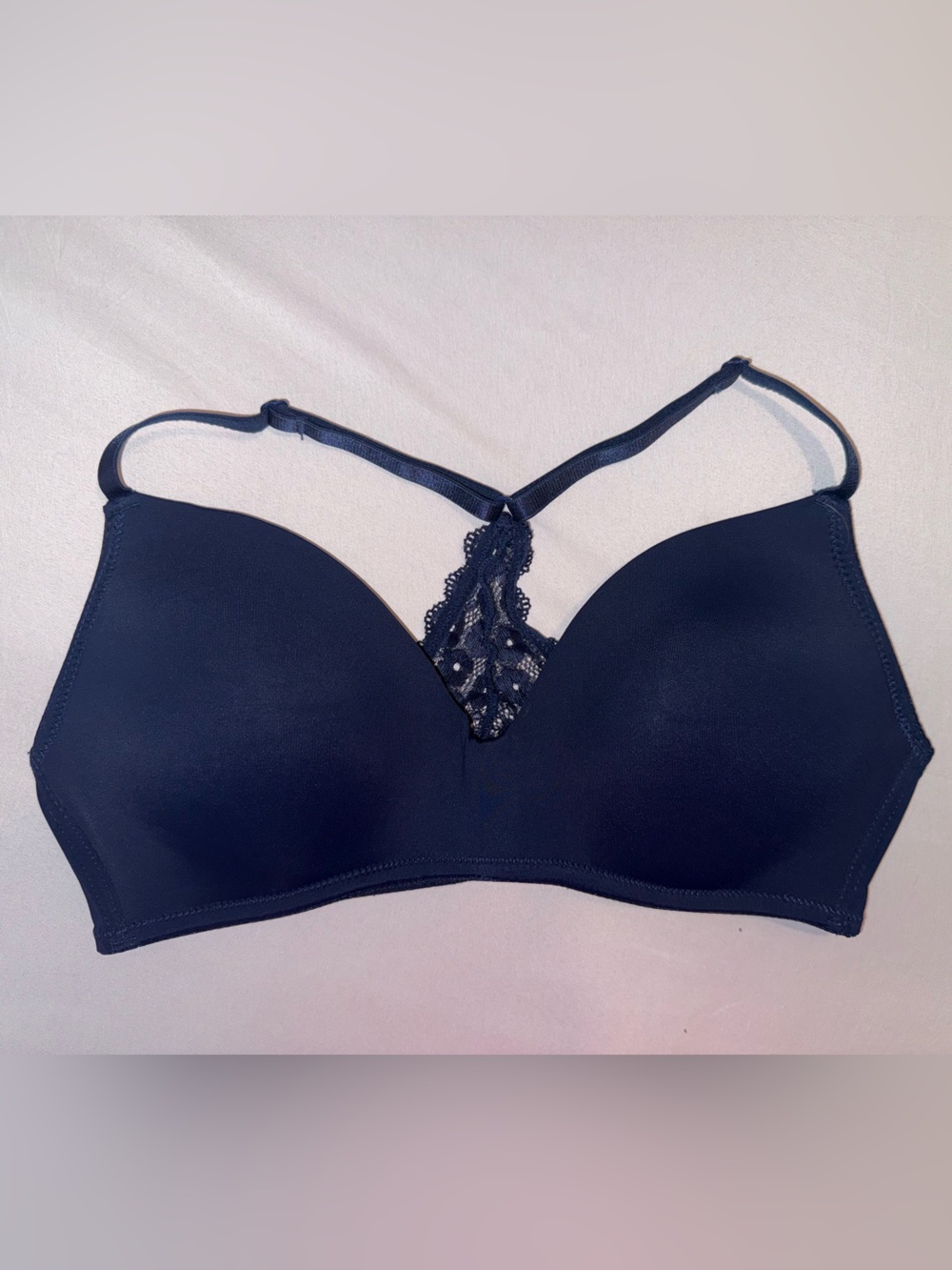 Laura Ashley NWOT Women Blue Padded lace Razorback Bra 36C